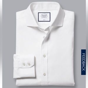Charles Tyrwhitt Spread Collar Non-Iron Twill Shirt - White